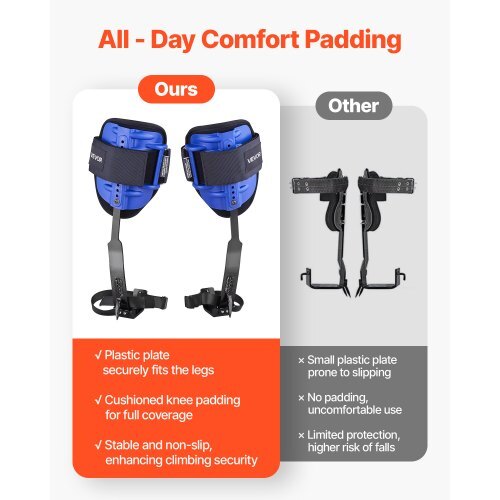 Tree Climbing Spikes Set, Height-Adjustable Tree Climbing Gear with Straps & Waist Harness, 350 lbs Load Capacity, Heavy Duty Steel Climb Spurs Arborist Equipment for Fruit Picking Hunting